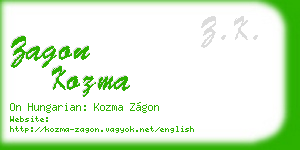 zagon kozma business card