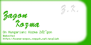 zagon kozma business card